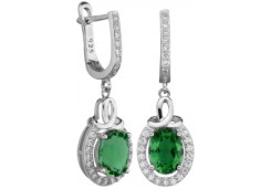 Серебряные cерьги висячие с фианитом