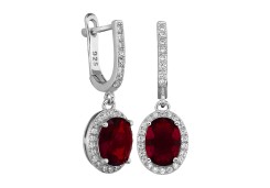 Серебряные cерьги висячие с фианитом