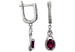 Серебряные cерьги висячие с фианитом