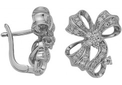 Серебряные cерьги классические с фианитом