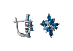 Серебряные cерьги классические с фианитом