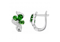 Серебряные cерьги классические с фианитом