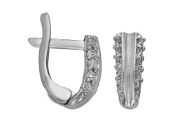 Серебряные cерьги с фианитом