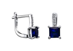 Серебряные cерьги с фианитом