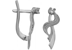Серебряные cерьги классические с фианитом