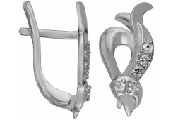 Серебряные cерьги классические с фианитом