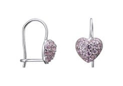 Серебряные cерьги классические с фианитом