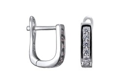 Серебряные cерьги с фианитом