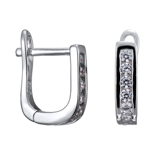 Серебряные cерьги с фианитом