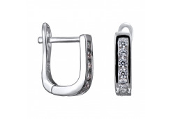 Серебряные cерьги с фианитом