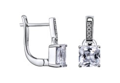 Серебряные cерьги с фианитом