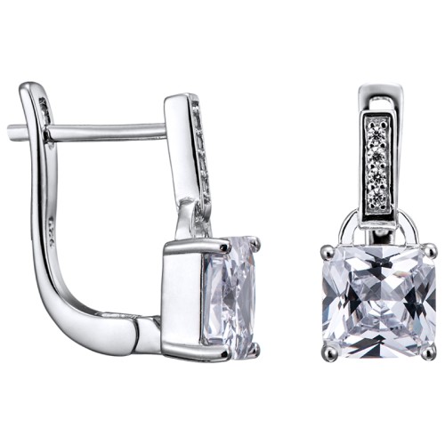 Серебряные cерьги с фианитом