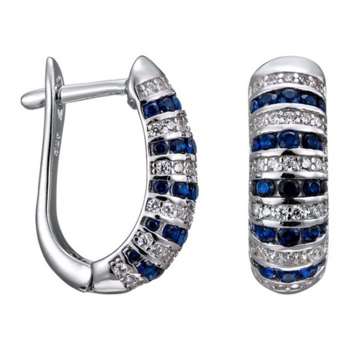 Серебряные cерьги с фианитом