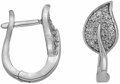 Серебряные cерьги классические с фианитом