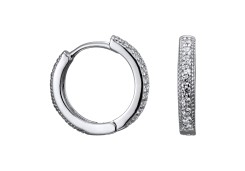 Серебряные cерьги классические с фианитом