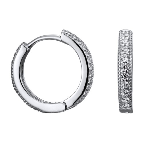 Серебряные cерьги классические с фианитом