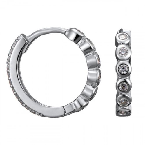 Серебряные cерьги классические с фианитом