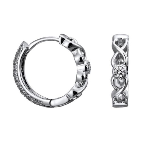 Серебряные cерьги классические с фианитом