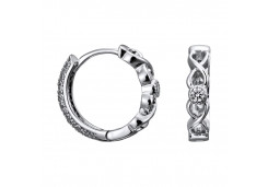 Серебряные cерьги классические с фианитом
