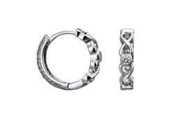 Серебряные cерьги классические с фианитом