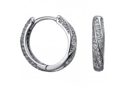 Серебряные cерьги классические с фианитом