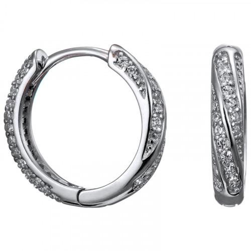 Серебряные cерьги классические с фианитом