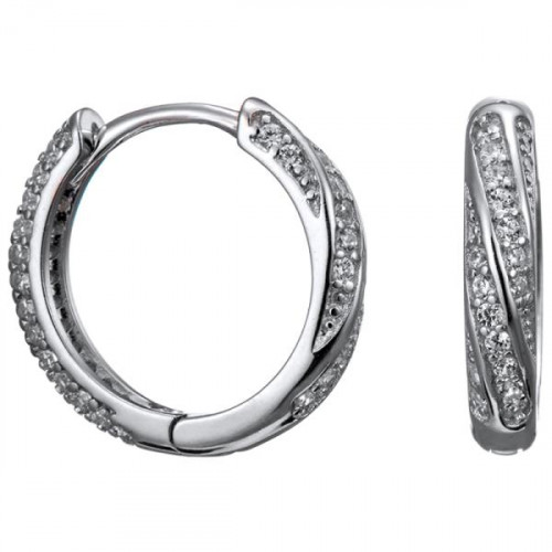 Серебряные cерьги классические с фианитом