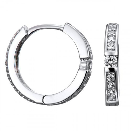 Серебряные cерьги классические с фианитом