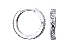 Серебряные cерьги классические с фианитом