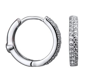 Серебряные cерьги классические с фианитом