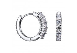 Серебряные cерьги классические с фианитом