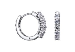 Серебряные cерьги классические с фианитом