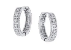 Серебряные cерьги классические с фианитом