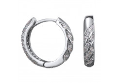 Серебряные cерьги классические с фианитом