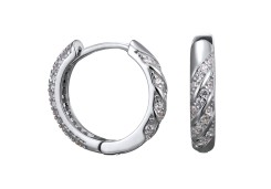 Серебряные cерьги классические с фианитом