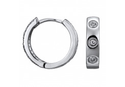 Серебряные cерьги классические с фианитом