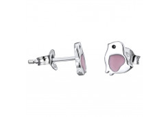 Серебряные cерьги пусеты (гвоздики) с эмалью