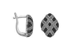 Серебряные cерьги классические с фианитом