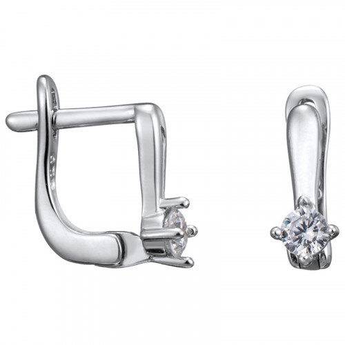 Серебряные cерьги с фианитом