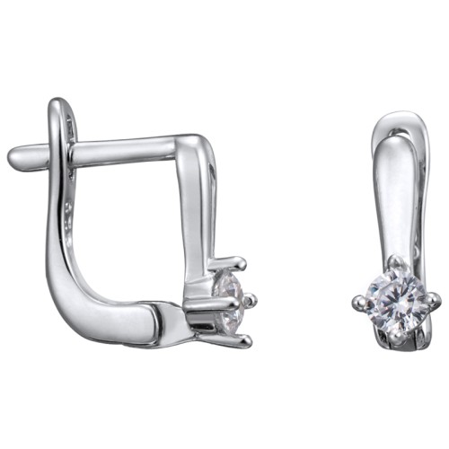 Серебряные cерьги с фианитом