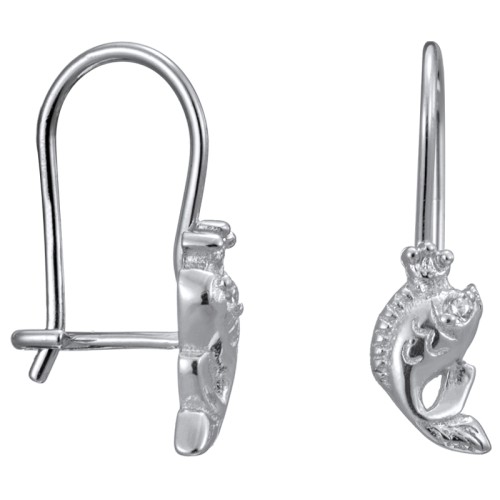 Серебряные cерьги классические с фианитом