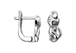 Серебряные cерьги классические с фианитом