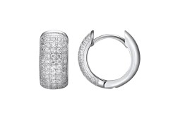 Серебряные cерьги классические с фианитом