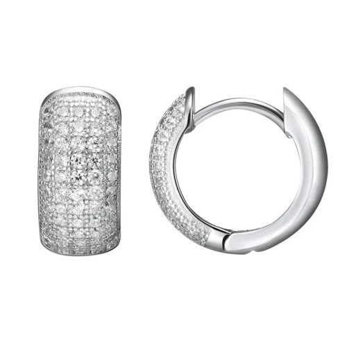 Серебряные cерьги классические с фианитом