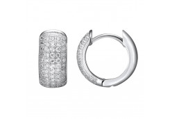 Серебряные cерьги классические с фианитом