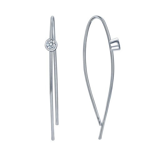 Серебряные cерьги с фианитом