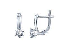 Серебряные cерьги с фианитом