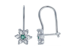 Серебряные cерьги классические со шпинелью