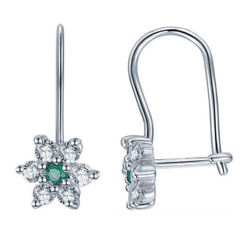 Серебряные cерьги классические со шпинелью