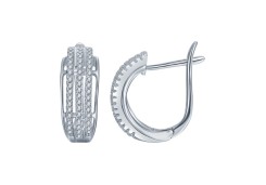 Серебряные cерьги с фианитом